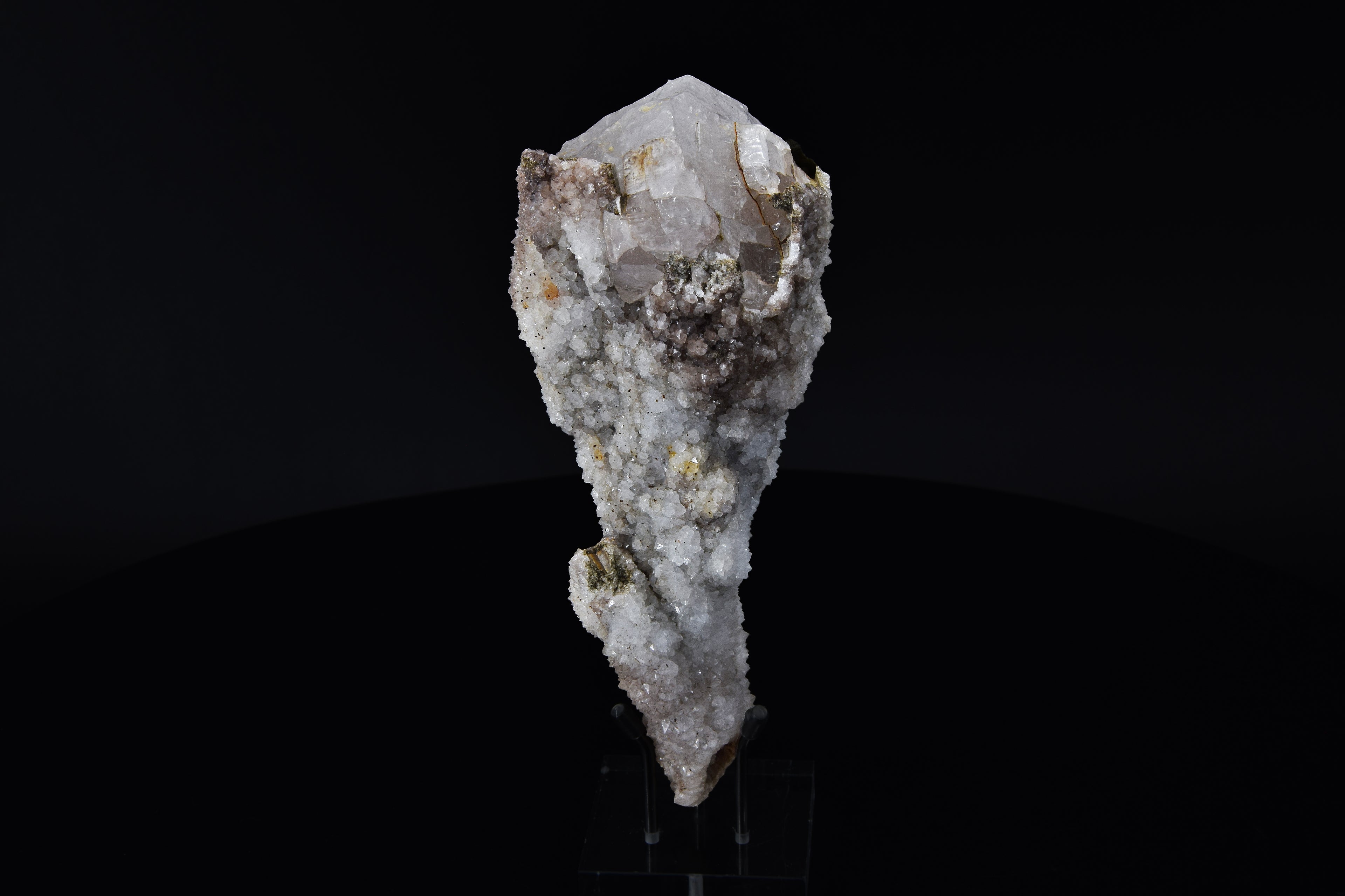 Calcite (UV) & Quartz - Lesotho (Large Cabinet; 16.5 x 7.5 x 6.4 cm; 597 g)