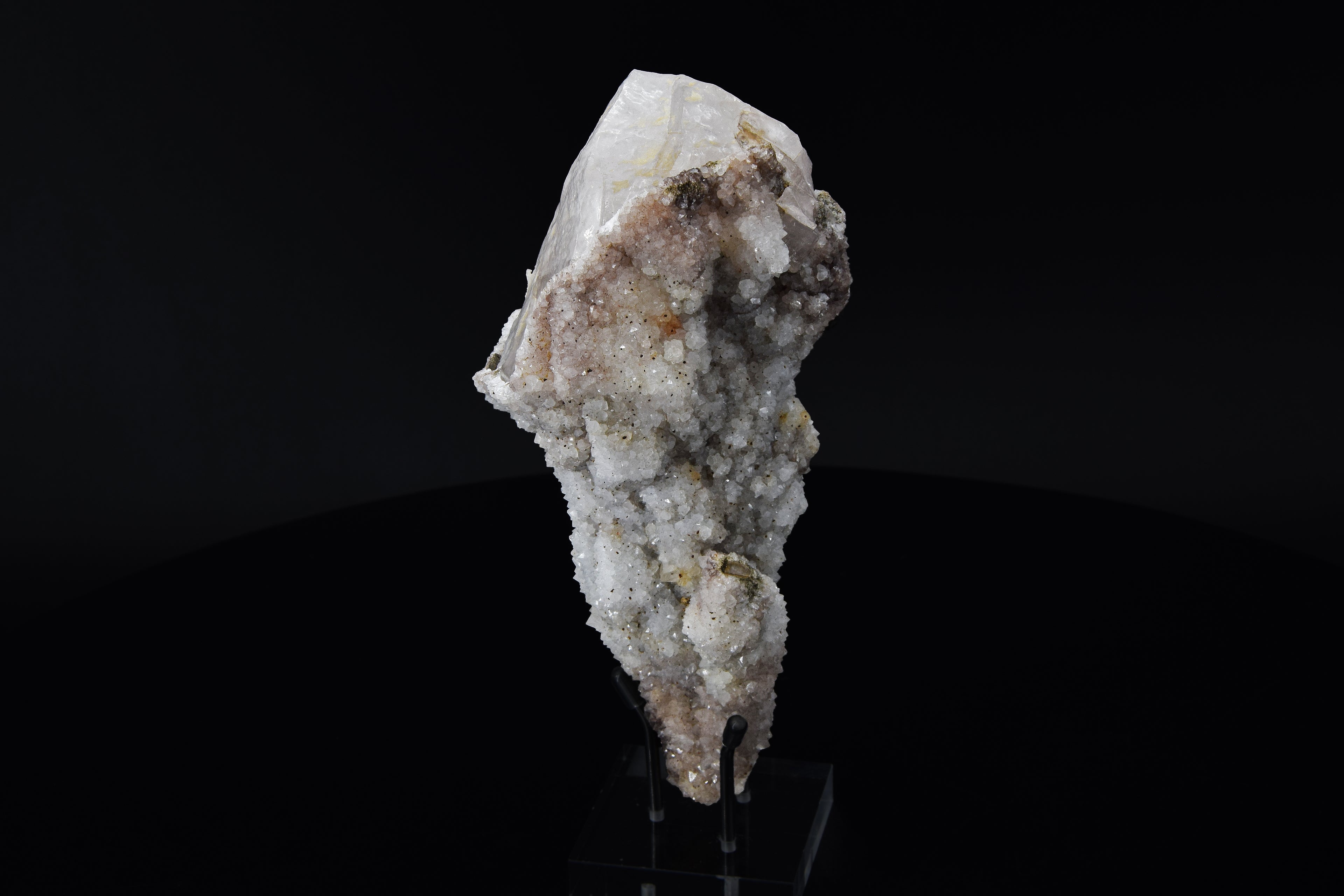 Calcite (UV) & Quartz - Lesotho (Large Cabinet; 16.5 x 7.5 x 6.4 cm; 597 g)
