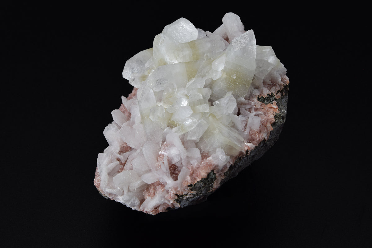 Apophyllite & Stilbite sur Heulandite - Inde (Cabinet; 11 x 9 x 5 cm; 345 g)