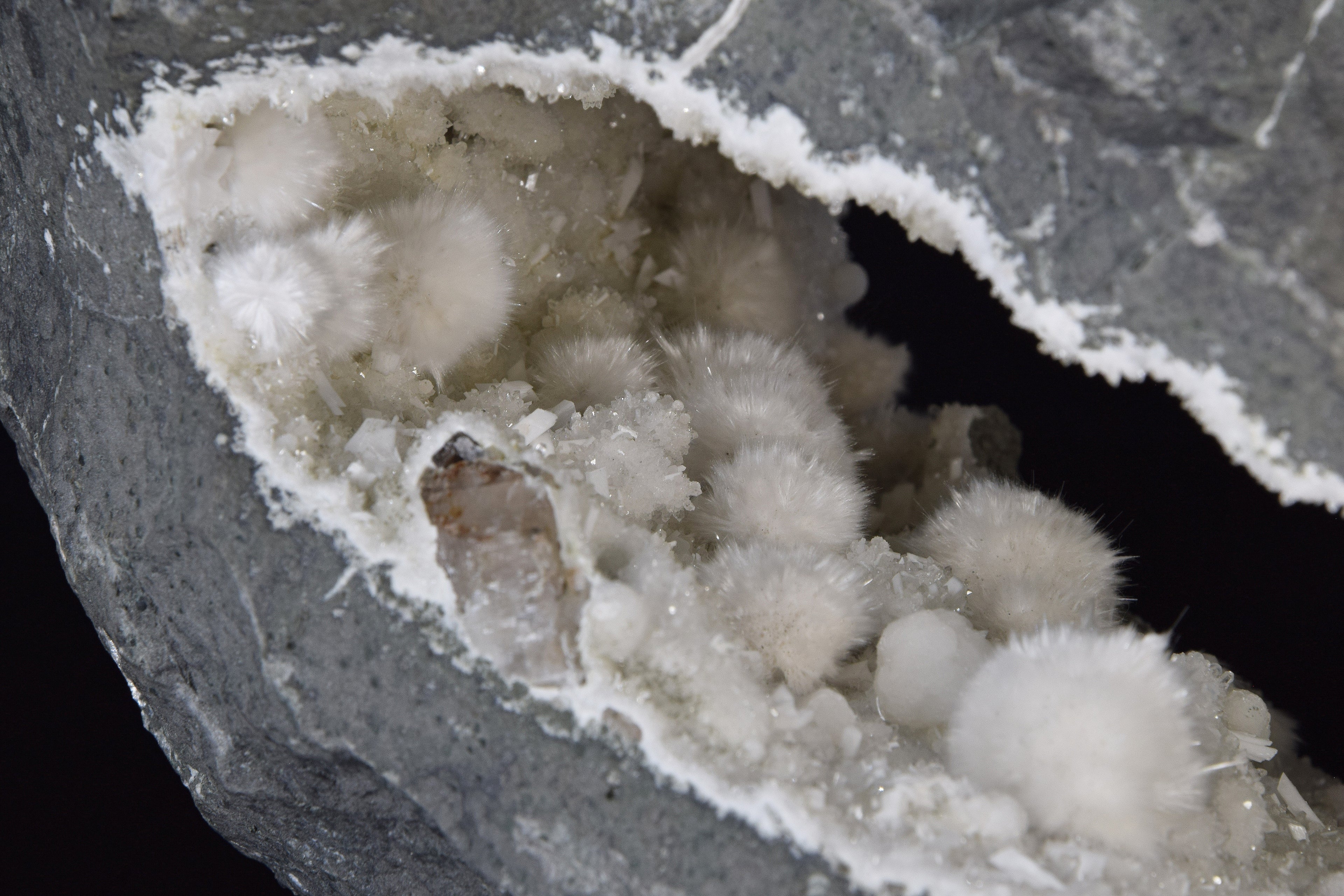 Okénite, gyrolite, laumontite, quartz, calcite - Inde (Very Large Cabinet; 28 x 18 x 16 cm; 7.2 kg)
