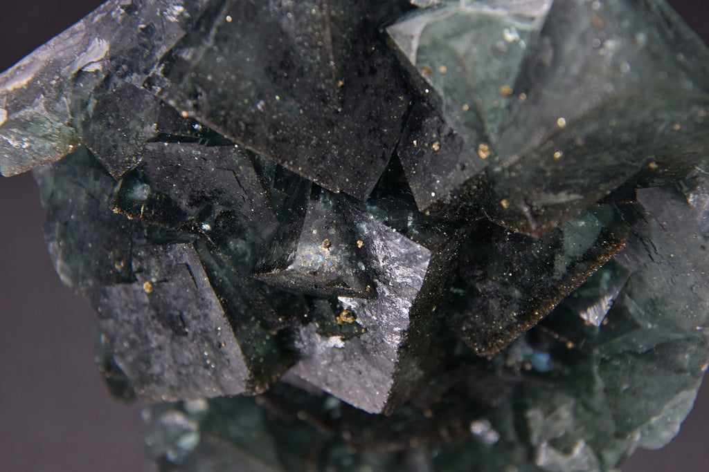 Fluorite (UV) & Pyrite - Nigeria (Small Cabinet; 9 x 8 x 3 cm; 239 g)