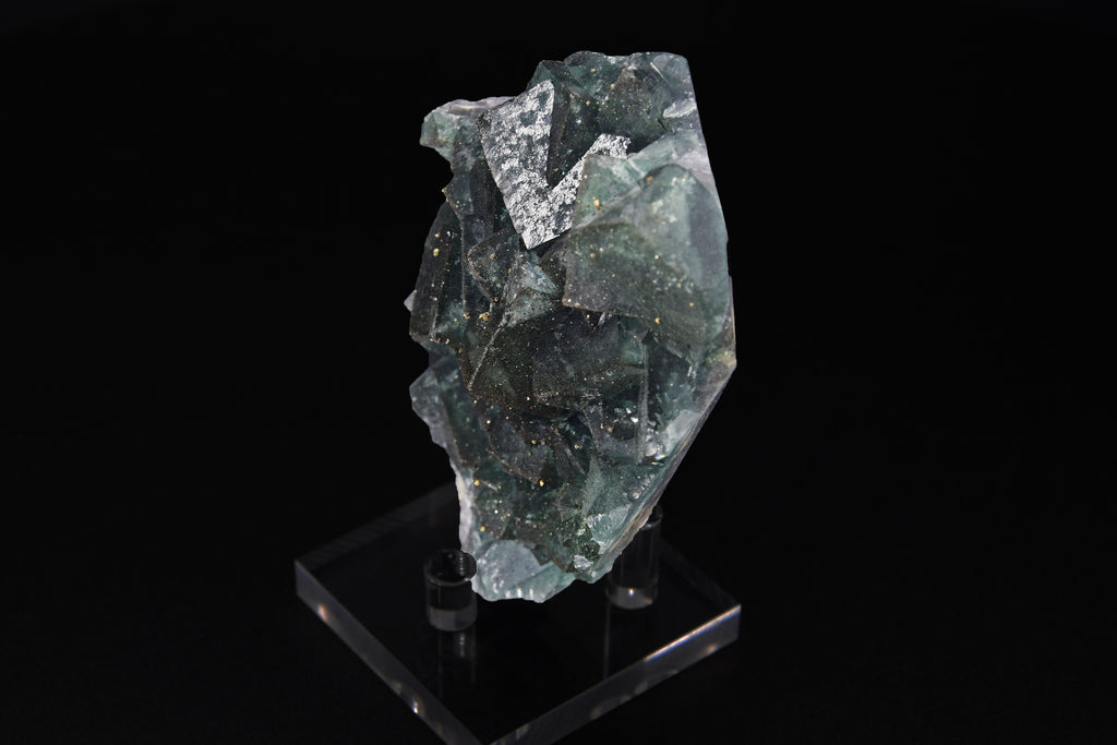 Fluorite (UV) & Pyrite - Nigeria (Small Cabinet; 9 x 8 x 3 cm; 239 g)