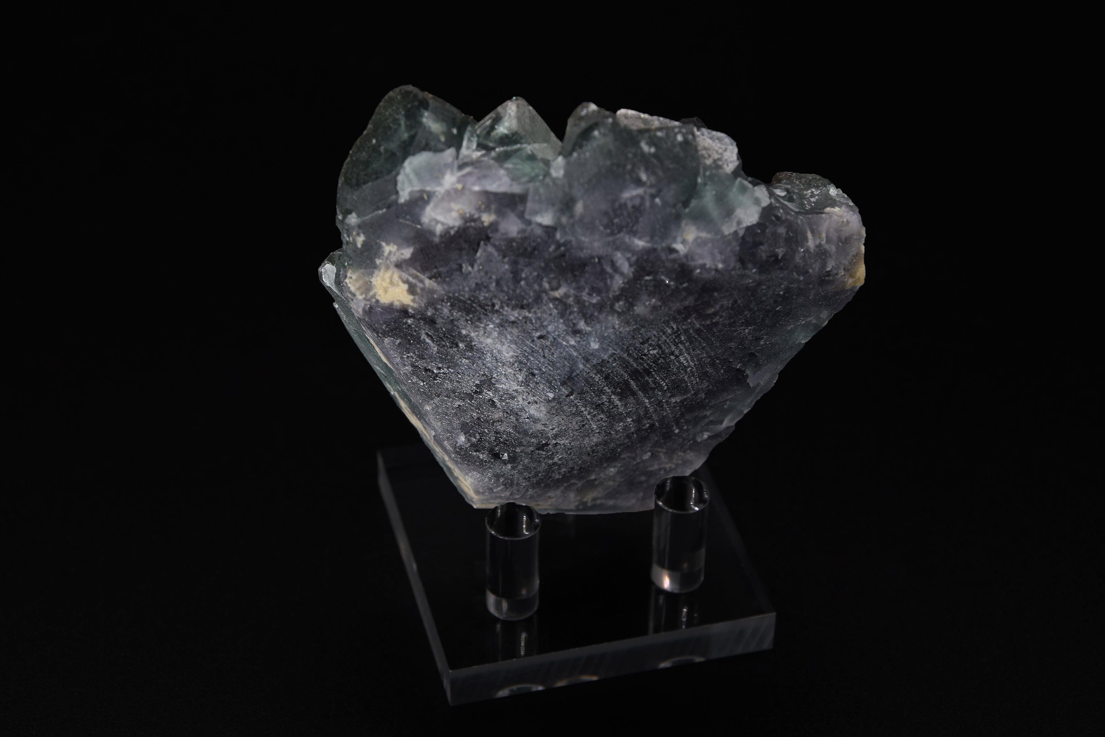 Fluorite (UV) & Pyrite - Nigeria (Small Cabinet; 9 x 8 x 3 cm; 239 g)