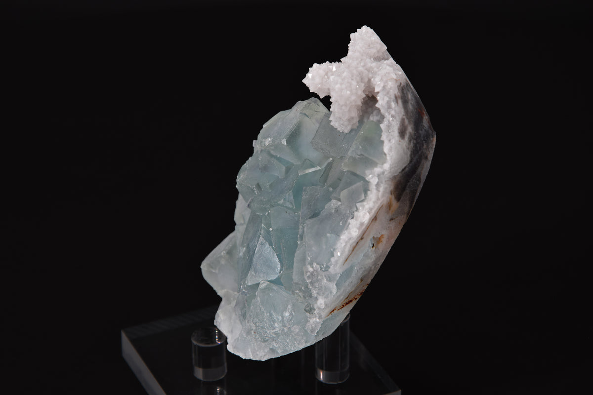 Fluorite sur Quartz - Chine (Small Cabinet; 8 x 5 x 3 cm; 154 g)