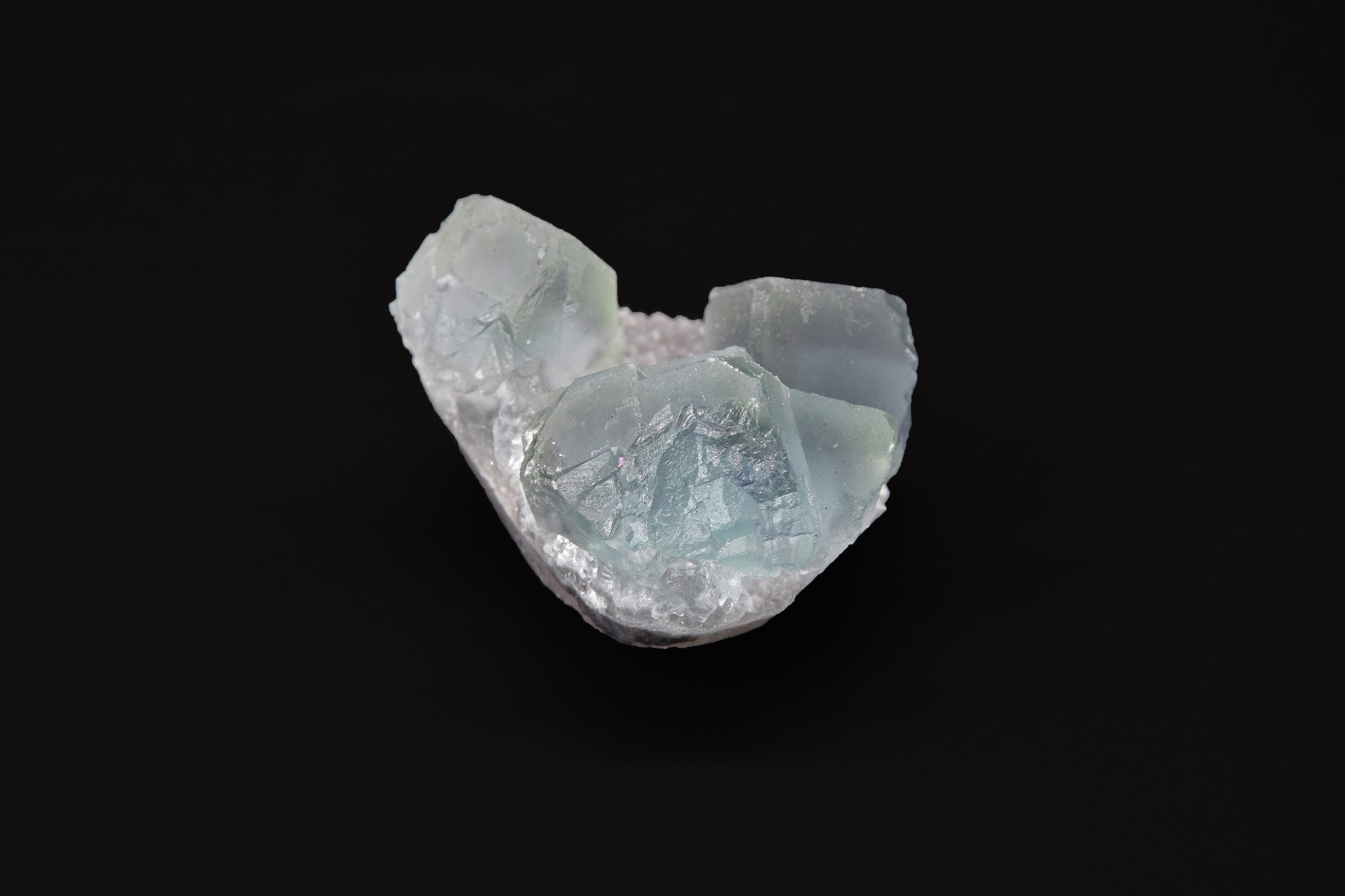 Fluorite sur Quartz - Chine (Miniature; 4 x 4 x 2.5 cm; 49 g)
