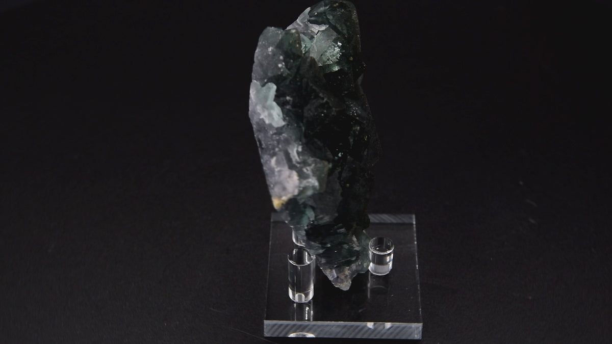 Fluorite (UV) & Pyrite - Nigeria (Small Cabinet; 9 x 8 x 3 cm; 239 g)